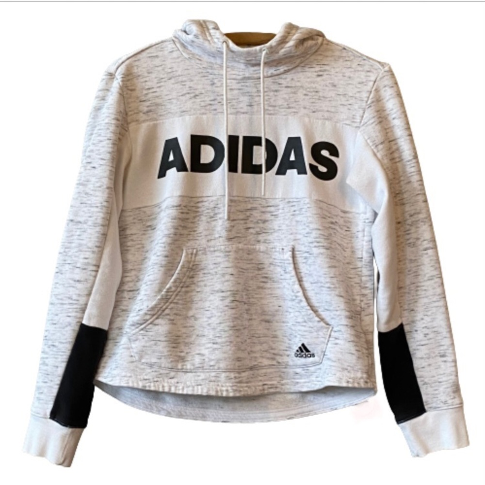 ADIDAS Space Knit Hoodie Sweatshirt with Color Blocking